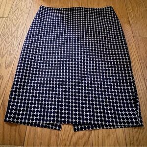 Adrianna  Navy and White Patterned Skirt